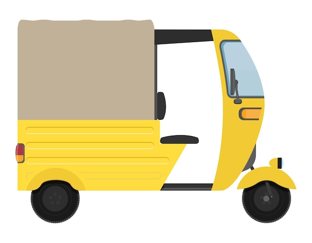 motor rickshaw tuktuk transporte de taxi indio estilo plano ilustración vectorial