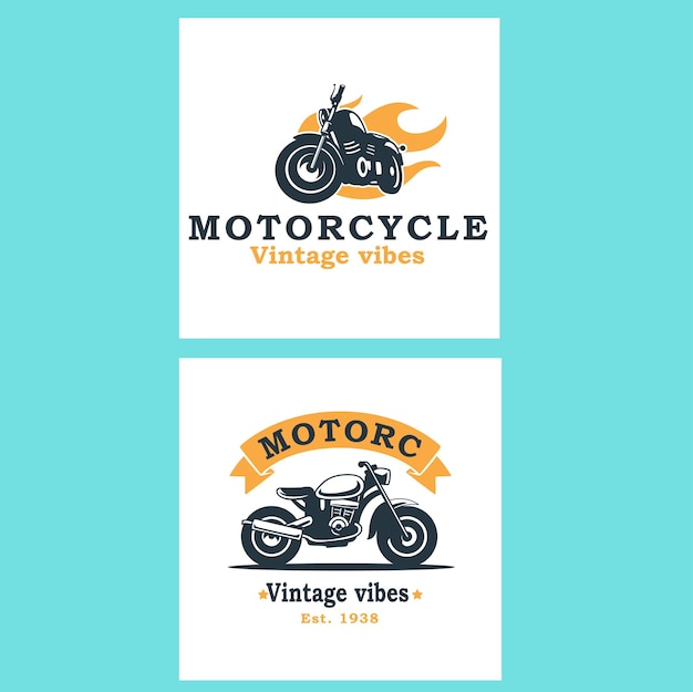 A motorbike sport motorcycle Club logo emblem badges template silhouette illustration Design Vector