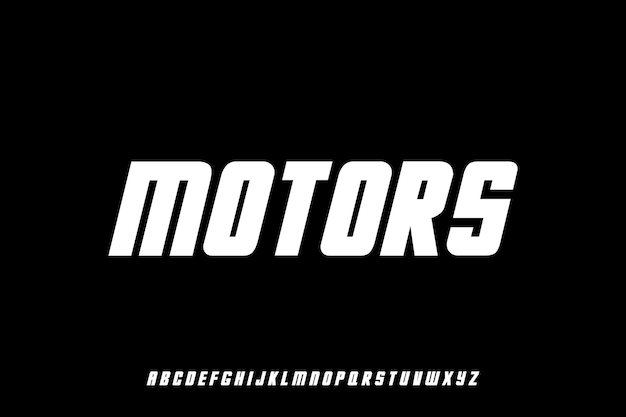 Motores rápidos Vector creativo de automovilismo Diseño de fuentes alfabéticas