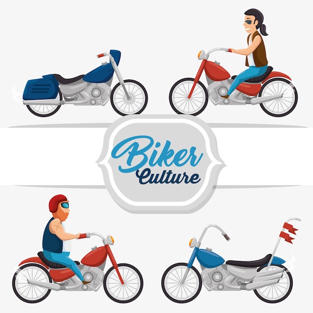 Motorista clásico de la vendimia de la motocicleta