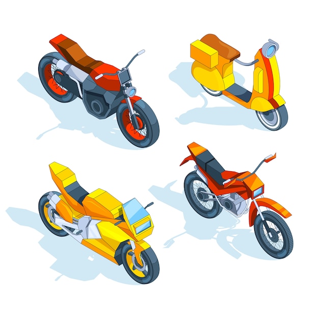 Motos isométricas. 3d