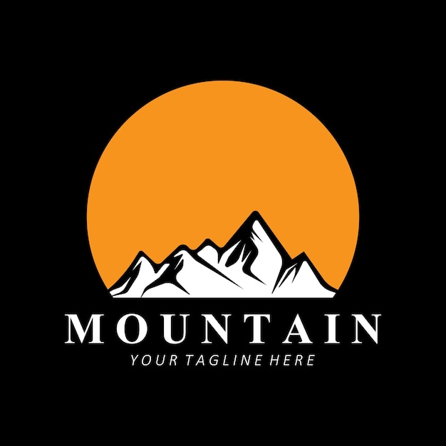 Mountain Logo Design Vector Place para los amantes de la naturaleza Hiker