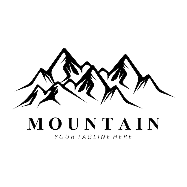 Mountain Logo Design Vector Place para los amantes de la naturaleza Hiker