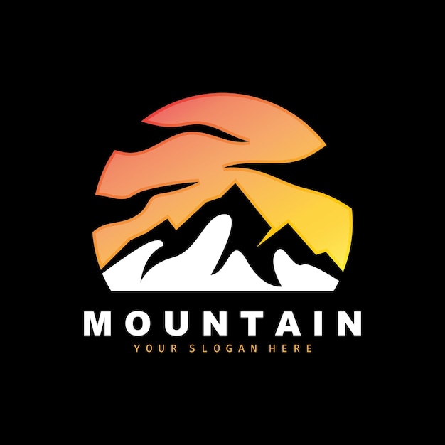 Mountain logo design vector place para los amantes de la naturaleza hiker