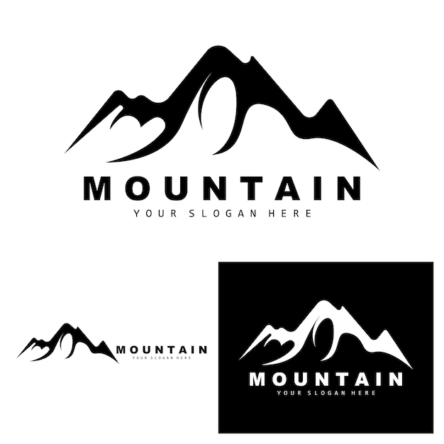 Mountain Logo Design Vector Place para los amantes de la naturaleza Hiker