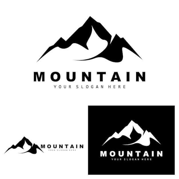 Mountain Logo Design Vector Place para los amantes de la naturaleza Hiker