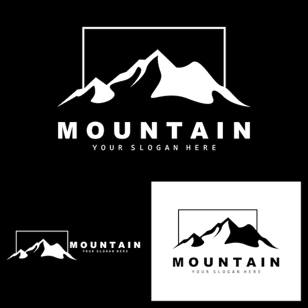 Mountain Logo Design Vector Place para los amantes de la naturaleza Hiker