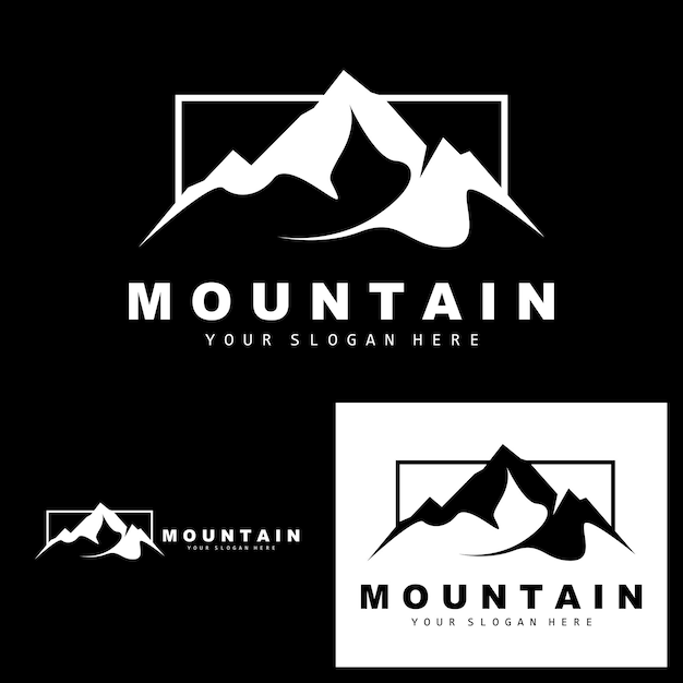 Mountain Logo Design Vector Place para los amantes de la naturaleza Hiker