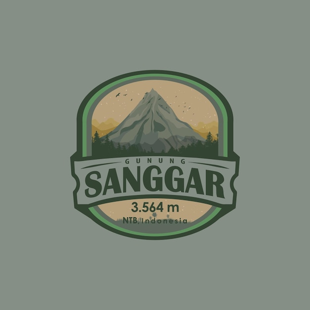 Mountain logo la montaña originaria de indonesia ntb se llama mount sanggar