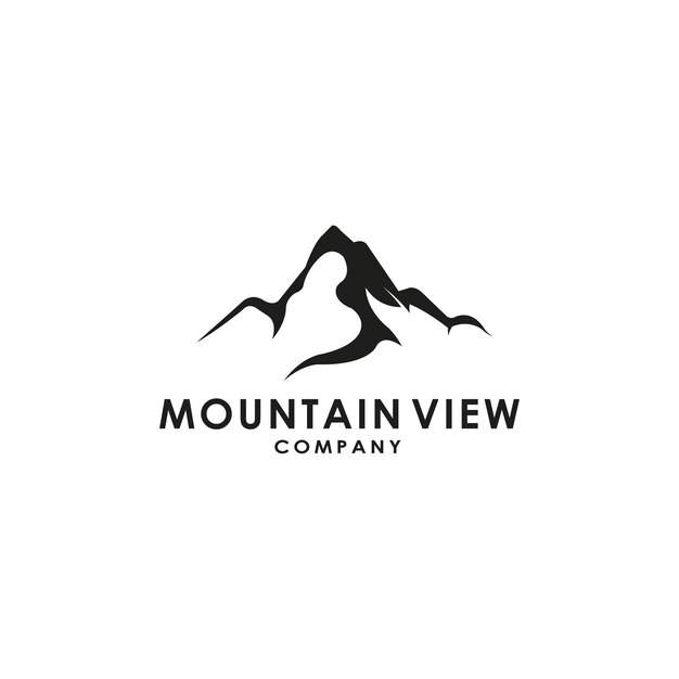 Mountain View Peaks Paisaje colinas logo diseño vector