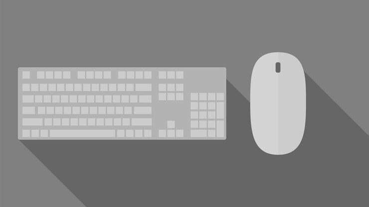 Vector un mouse de computadora y un mouse se muestran en un estilo plano