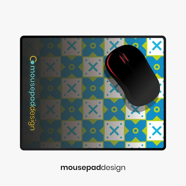 un mousepad con un diseño de ratón en él