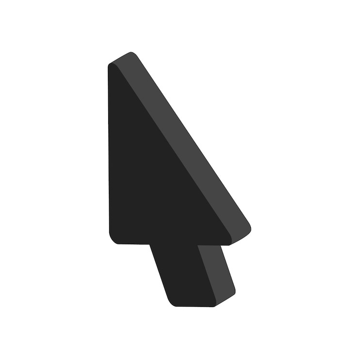 Vector mover el icono del cursor en estilo isométrico 3d aislado sobre fondo blanco