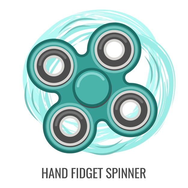 Moviendo la mano fidget spinner color verde juguete