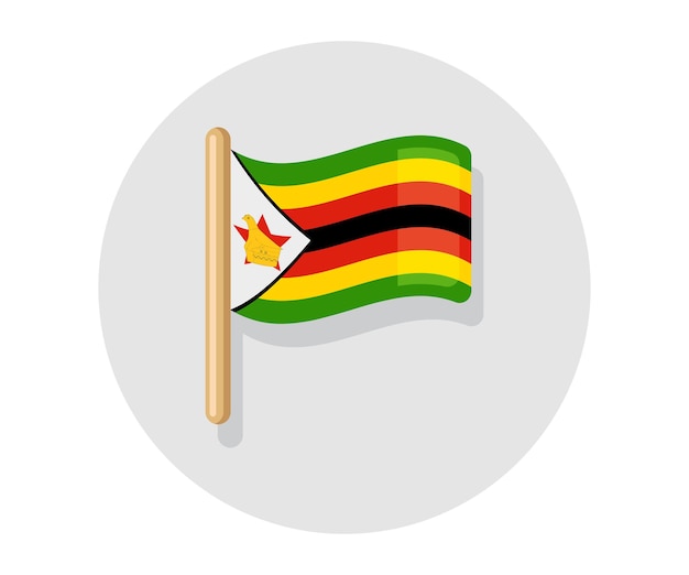 El movimiento de la bandera de Zimbabue Ilustración vectorial