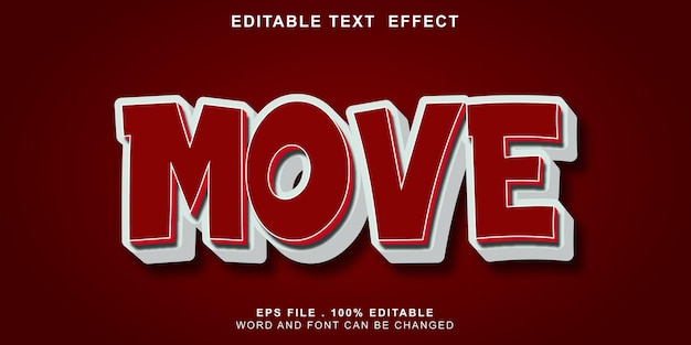 Movimiento editable de efecto de texto