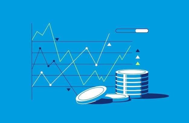 Movimiento de inversión financiera Análisis de mercado a través de la aplicación de teléfono móvil Comercio de tendencias de criptomonedas