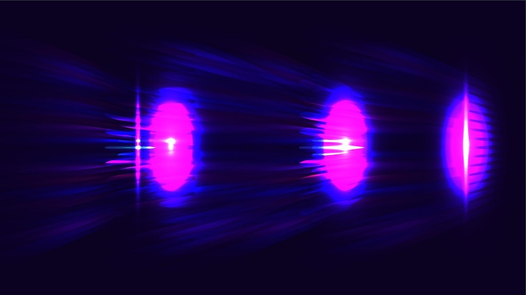 Vector movimiento moderno de tecnología abstracta de alta velocidad rutas de luz de movimiento dinámico con efecto de desenfoque de movimiento en un fondo oscuro patrón de tecnología futurista para el diseño de banners o carteles