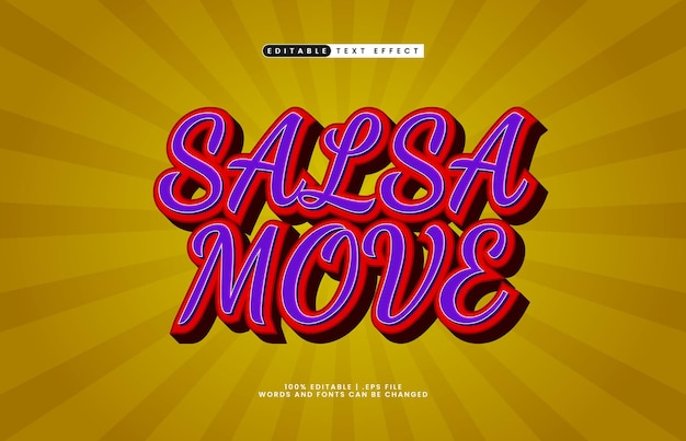 movimiento de salsa efecto de texto editable con un estilo de texto de danza y música