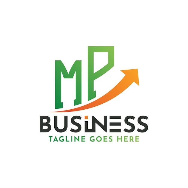 MP Logo Finanzas Carta MP Logo Éxito empresarial MP Crecimiento flecha Éxito financiero Diseño del logotipo