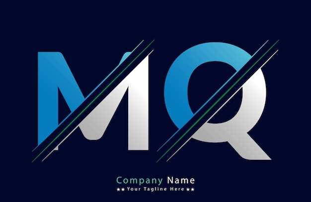 MQ letra logotipo colorido en el círculo Ilustración del logotipo vectorial