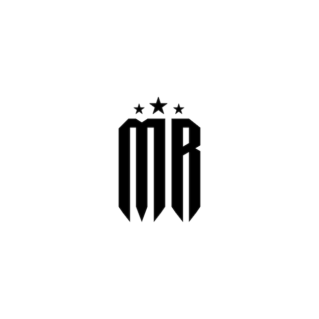 MR monograma logo diseño carta texto nombre símbolo monocromo logotipo alfabeto carácter simple logo