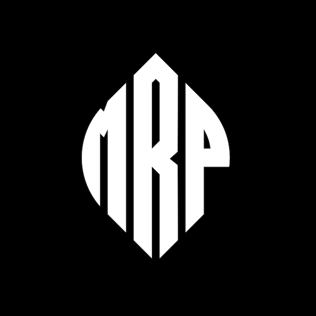 MRP diseño de logotipo de letras circulares con forma de círculo y elipse MRP letras elípticas con estilo tipográfico Las tres iniciales forman un logotipo de círculo MRP emblema de círculo Monograma abstracto letra marca vector