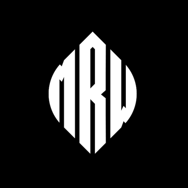 MRW diseño de logotipo de letras circulares con forma de círculo y elipse MRW letras elípticas con estilo tipográfico Las tres iniciales forman un logotipo de círculo MRW Emblema de círculo Abstracto Monograma Carta Marca Vector