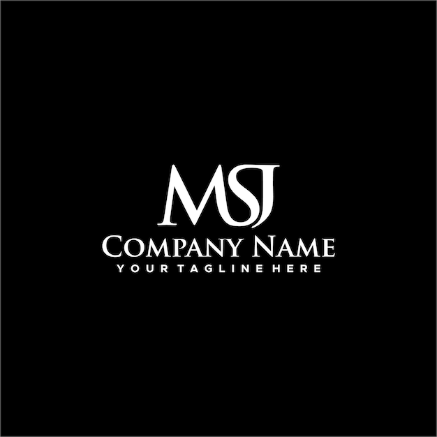 MSJ Logotipo Inicial Diseño De Signo Vector Stock