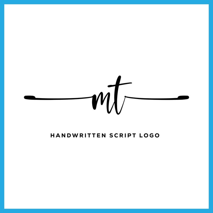Vector mt diseño de logotipo de firma a mano mt carta bienes raíces belleza fotografía logotipo de carta