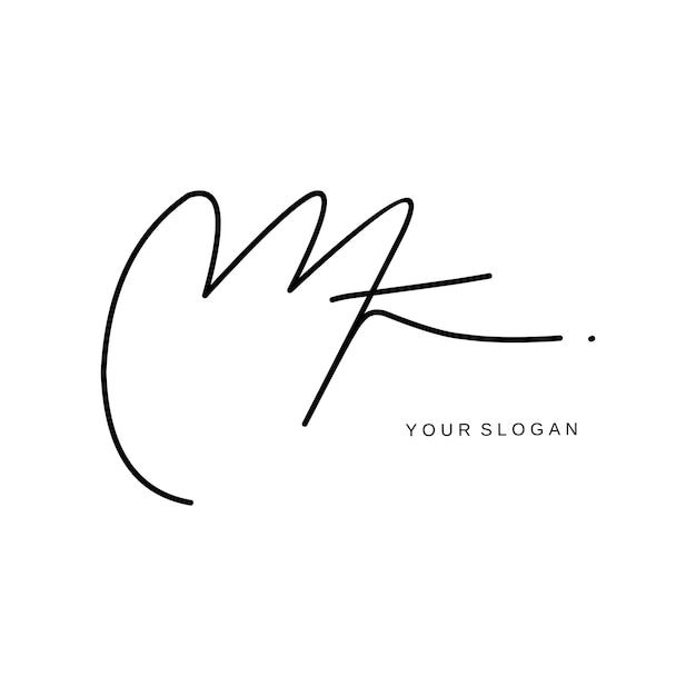 Mt Diseño de vector de logotipo de firma inicial