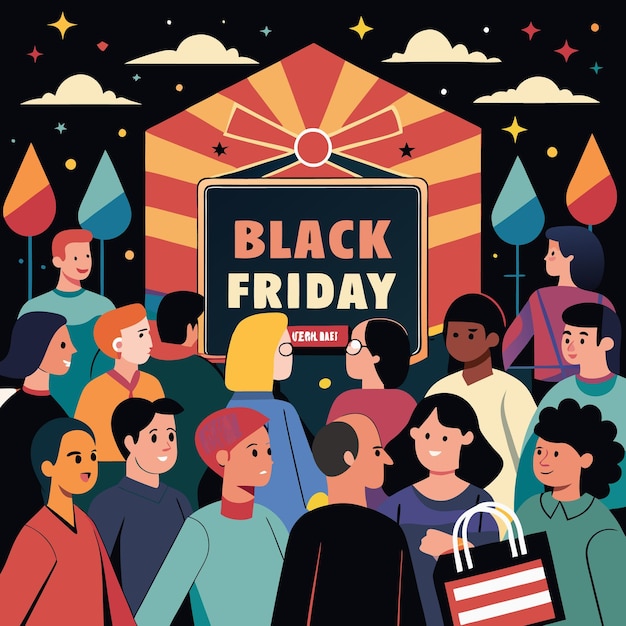 Mucha gente haciendo compras el Viernes Negro.