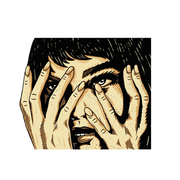 Vector muchacha triste
