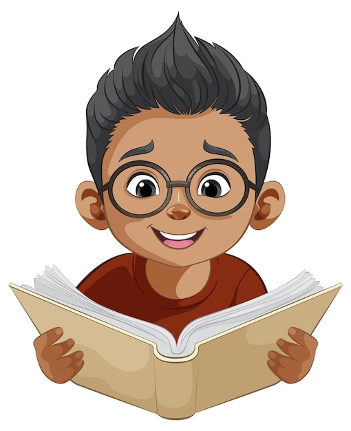 Un muchacho disfrutando de un libro fascinante
