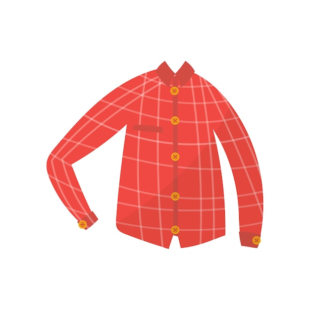 Los muchachos de la camisa del muchacho cheskered rojo usan vector ilustración sobre un fondo blanco