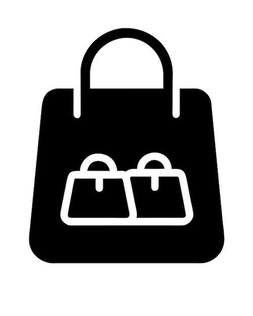muchas bolsas de compras iconas modernas
