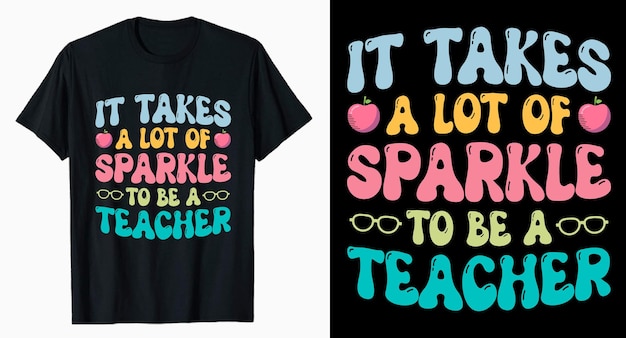 Mucho diseño de camiseta tipográfica del día del maestro sparkle