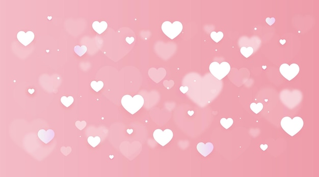 muchos corazones con fondo rosa