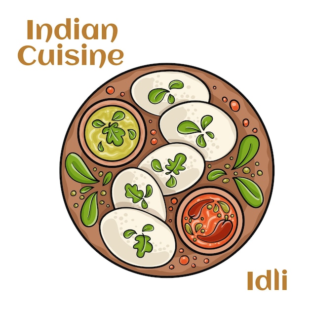 Muchos Idli o desayuno ociosamente popular de Kerala en el sur de la India y Sri Lanka Pasteles de arroz al vapor saludables