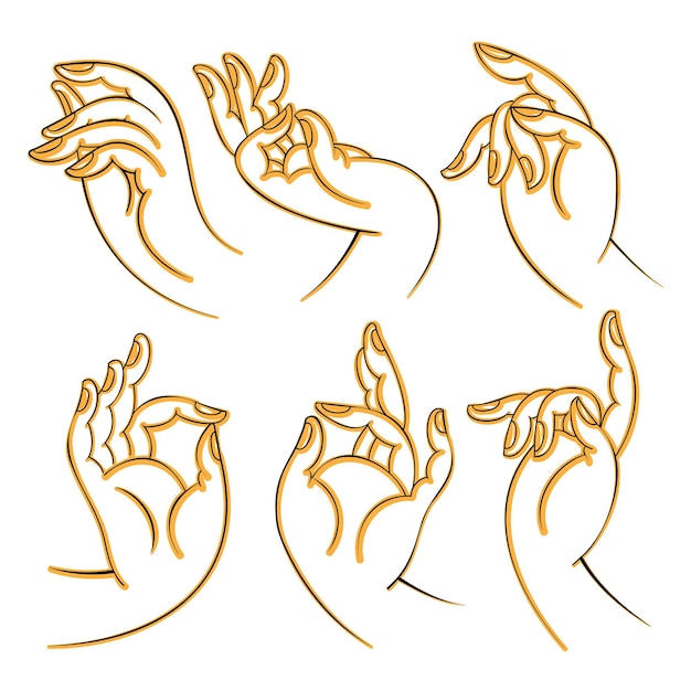 Vector mudras de mano