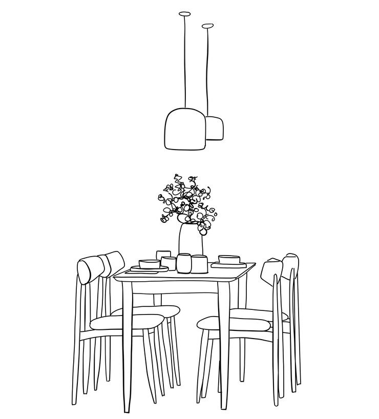 muebles en café de verano