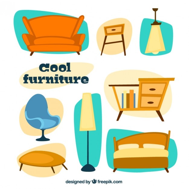 Vector muebles de casa chulos