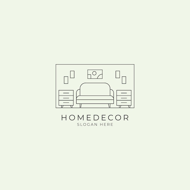 Muebles de decoración para el hogar de diseño de logotipos de interiores.