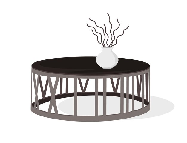 Muebles de mesa de centro interior moderno Ilustración vectorial en un estilo plano