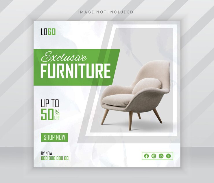 muebles mínimos banner de redes sociales plantilla de publicación de instagram