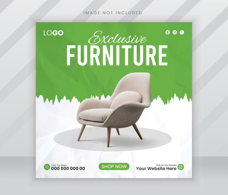 muebles mínimos banner de redes sociales plantilla de publicación de instagram