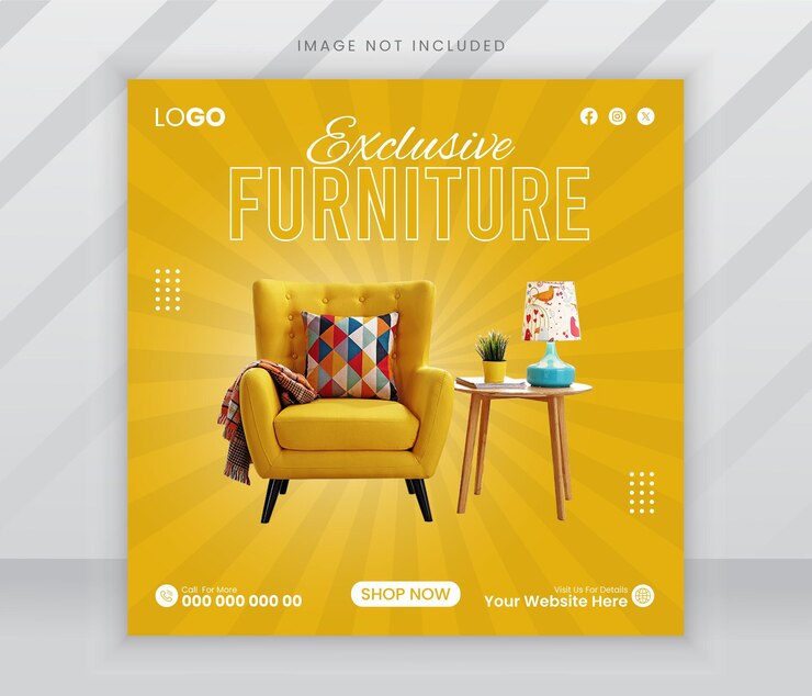 muebles mínimos banner de redes sociales plantilla de publicación de instagram