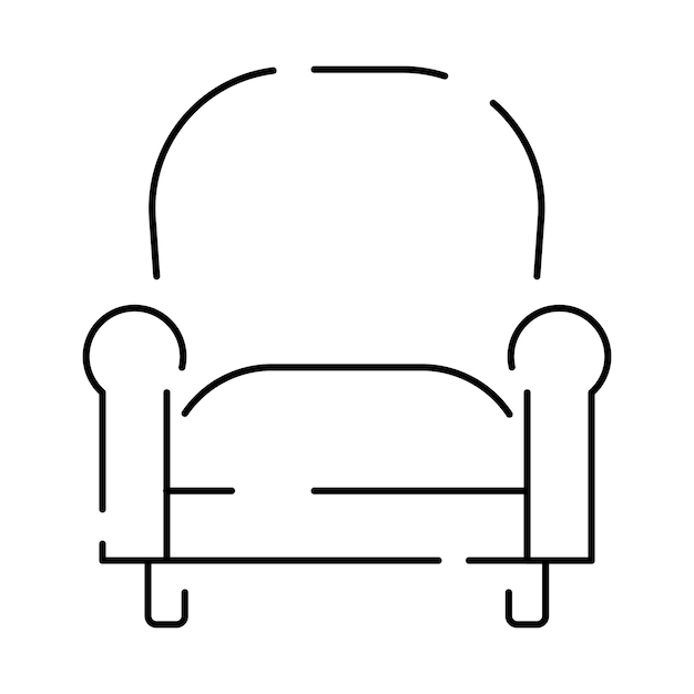 Muebles simples Iconos de línea vectorial Diseño de hogar interior Sillón vectorial