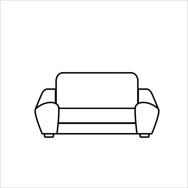 Muebles sofá icono arte vectorial