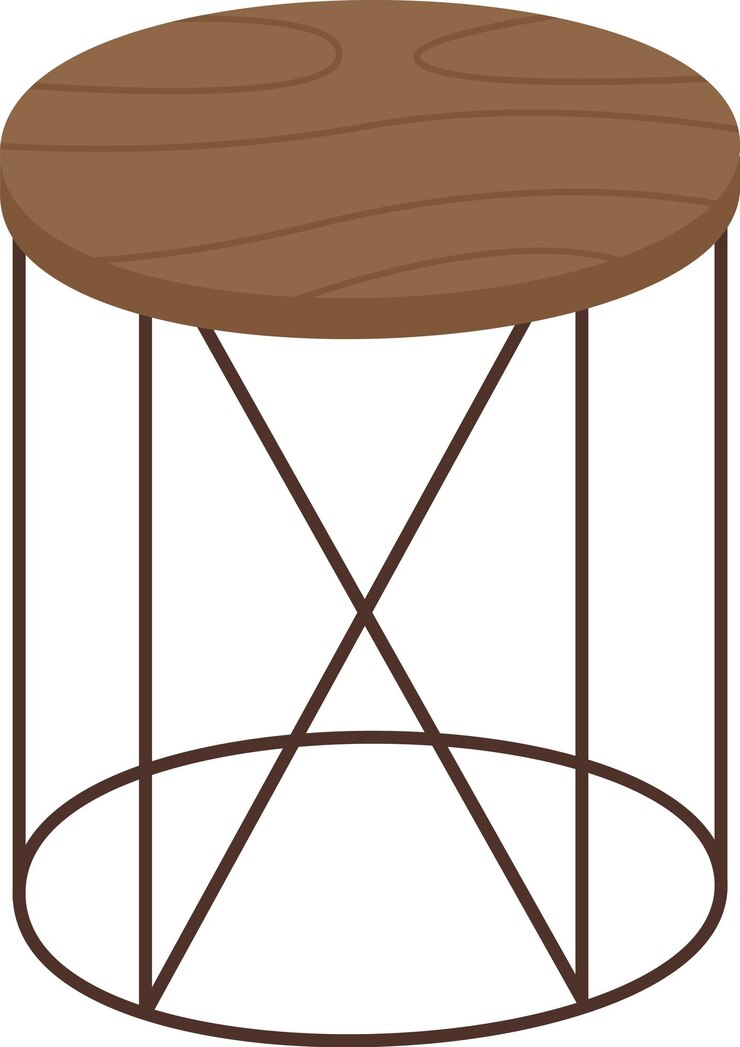 Vector muebles de taburete de madera